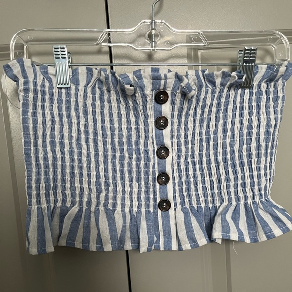 Shein blue striped strapless top - Picture 3 of 3